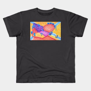 abstract in red and blue Kids T-Shirt